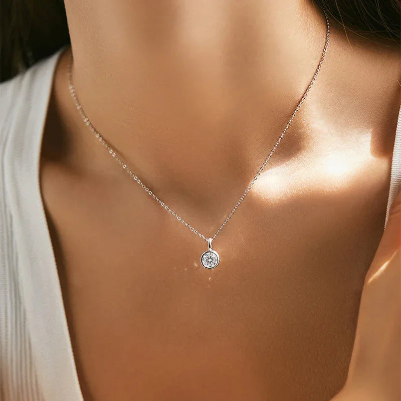 Elegant Fine Silver Chain Necklace For Women