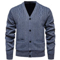 Cardigan Men's Long-Sleeved Striped Fall Winter Sweater