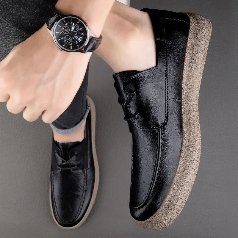 Men's Breathable Loafers Casual Retro Leather Shoes