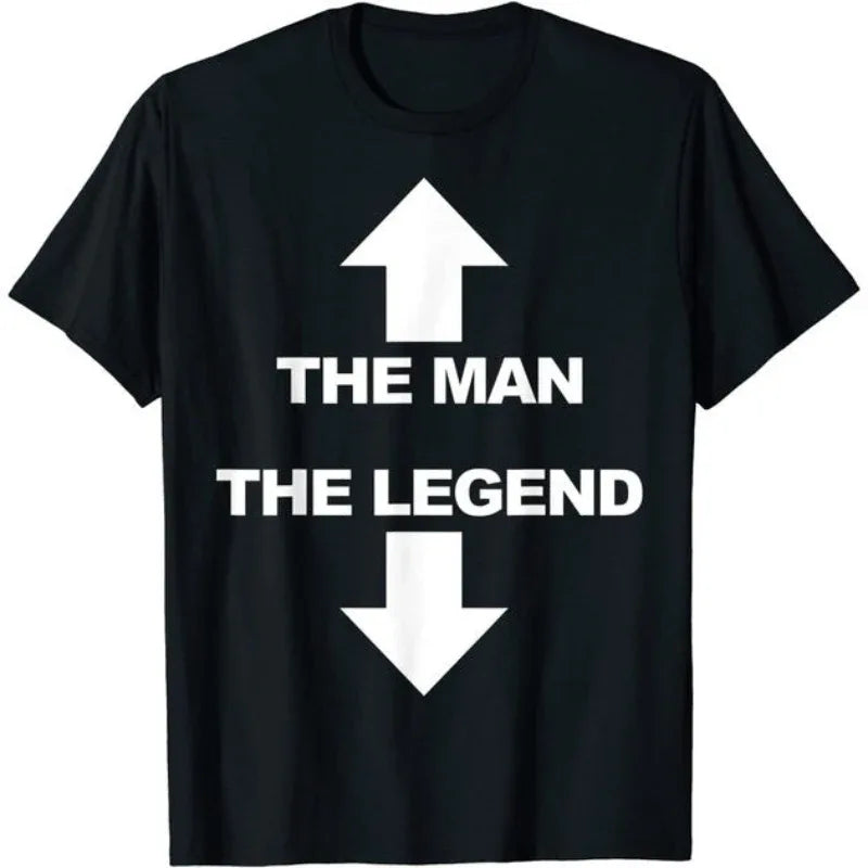 Legendary Humor Pattern Printed Top Short Sleeve Round Neck T-Shirt For Men