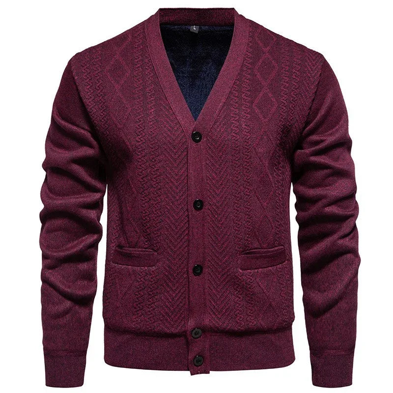 Cardigan Men's Long-Sleeved Striped Fall Winter Sweater