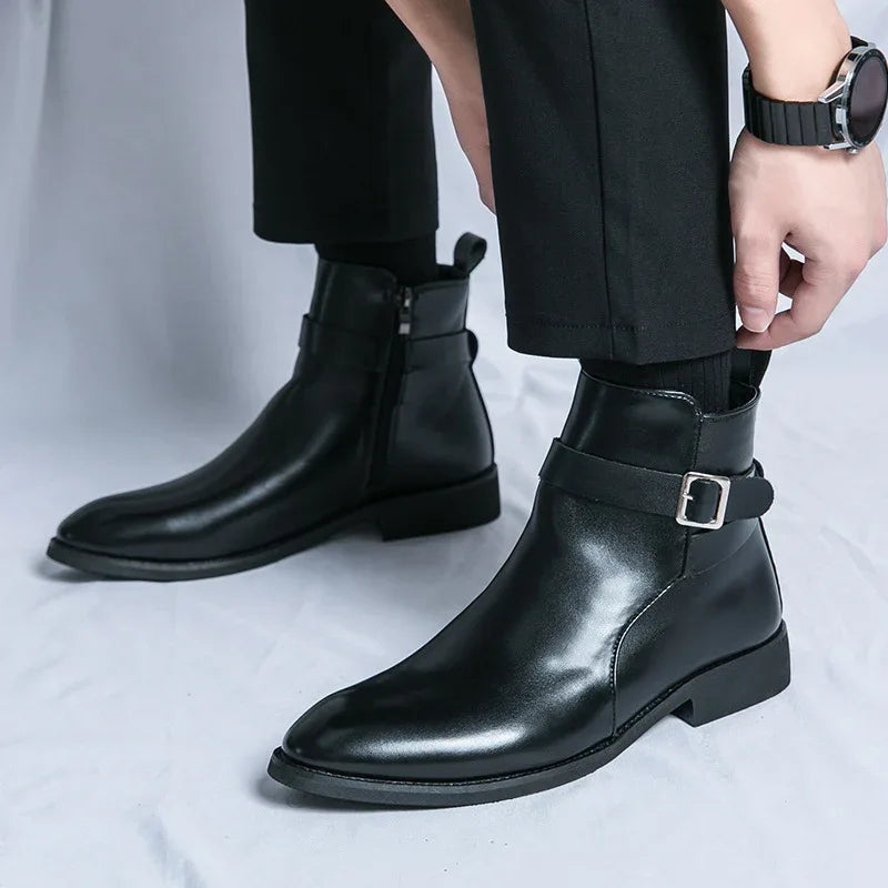 High-Top British Fall Winter Shoes Men's Western Boots