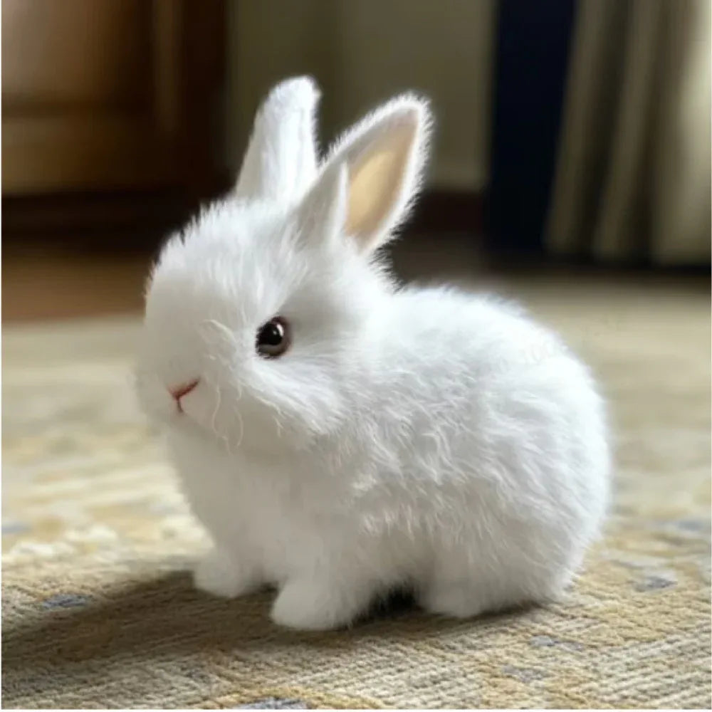 Creative Realistic Fluffy Plush Rabbit Toy For Kids