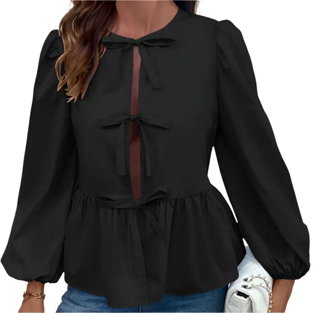 Casual Loose Buckle Shirt Top For Women
