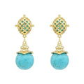 Turquoise Long Silver Pin Earrings For Women