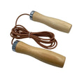 Real Cowhide Leather Rope With Solid Wood Handles Fitness Training Jump Rope