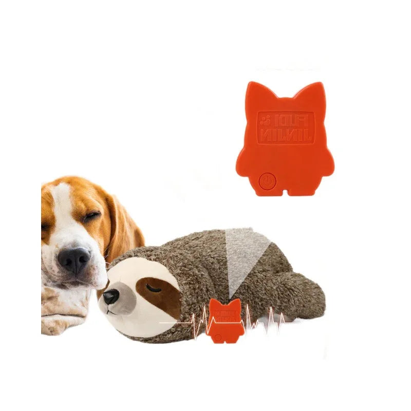 Pet Dog Soothing Sloth Plush Toy Training Interactive Toy With Heartbeat Device