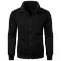 Stand Collar Cardigan Zipper Fleece Thickened Sweater Threaded Cuff Casual Sweatshirt