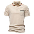 Short-Sleeved Polo Shirt Striped Lapel Business Casual Top Men