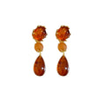 Women's Vintage Water Drop Tassel Earrings Maillard Style