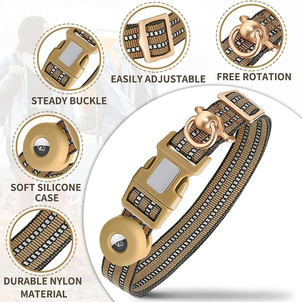 Silicone Case Nylon Anti-Lost Dog Collar