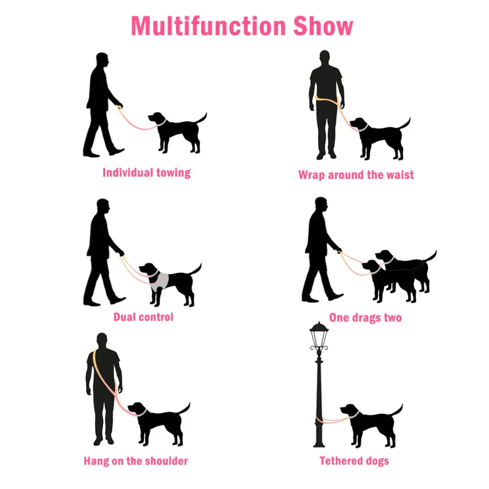 Pet Dog Cat Walking Multi-Purpose Reflective Rope Leash