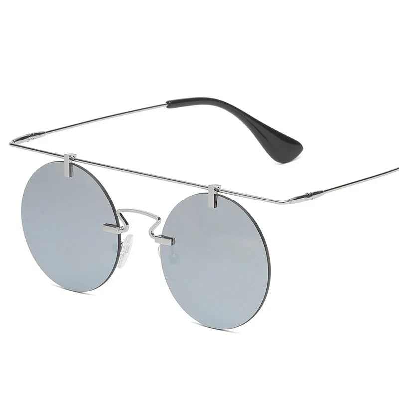 Frameless Lightweight Glasses New Retro Round Sunglasses