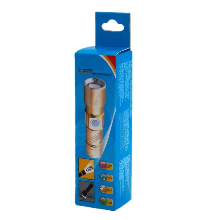 Cree Q5 LED Ficklampa med Zoom – 3 Ljuslägen och 180LM – Kompakt 18650-modell