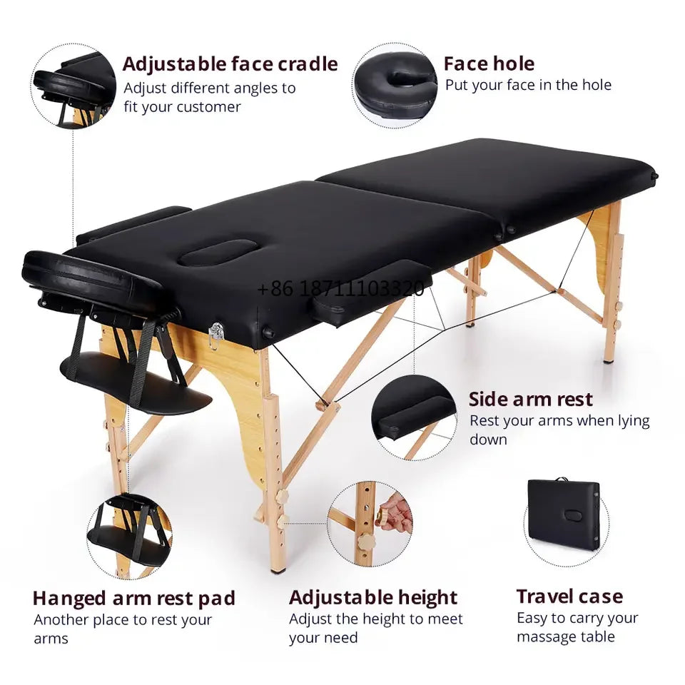 Svart Färg Massagesäng Multifunktionell Skönhetssalong Massagesäng Spasäng