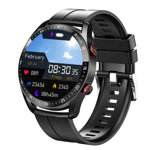 EKG+PPG Bluetooth-samtal Smartklocka Herr Laserhälsa Blodtryck