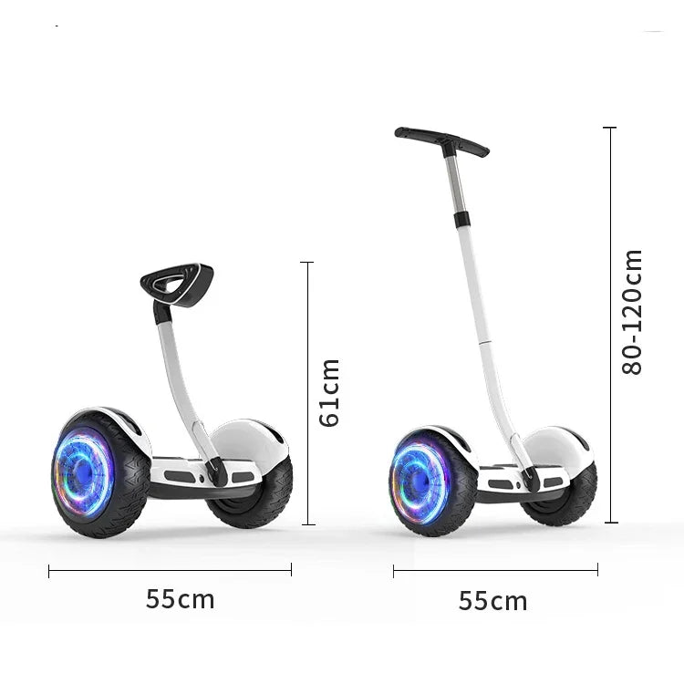 8/10 tum 36/54V barn Vuxen smart handtag benstång elektrisk skoter 2 hjul stå upp självbalanserande hoverboard