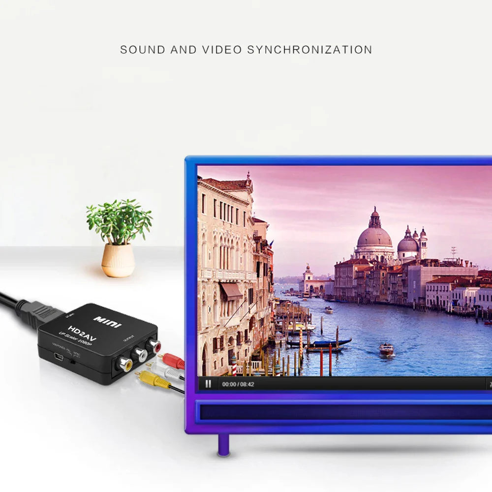 1080P HDMI-auf-RCA-AV-Konverter-Adapter