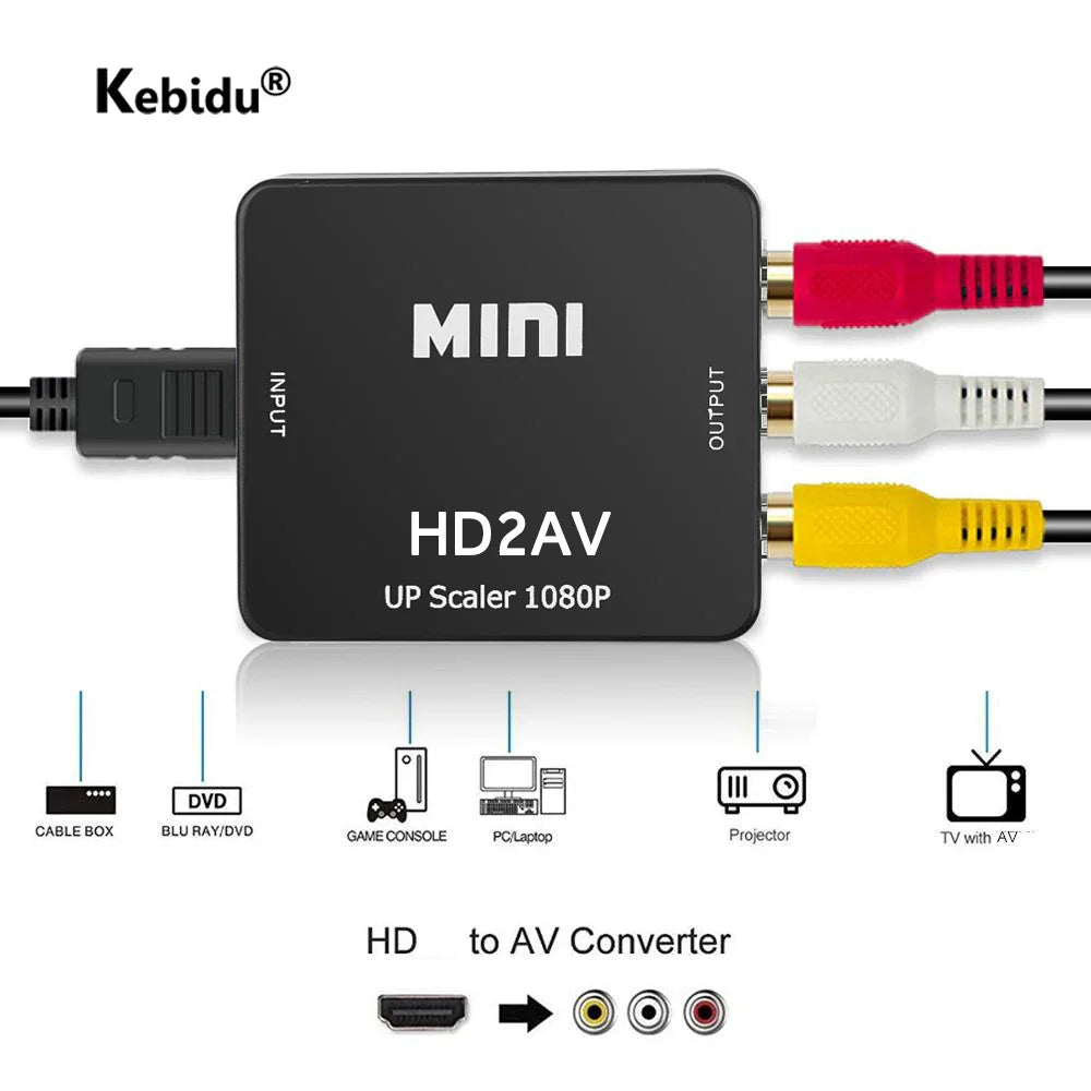 1080P HDMI-auf-RCA-AV-Konverter-Adapter