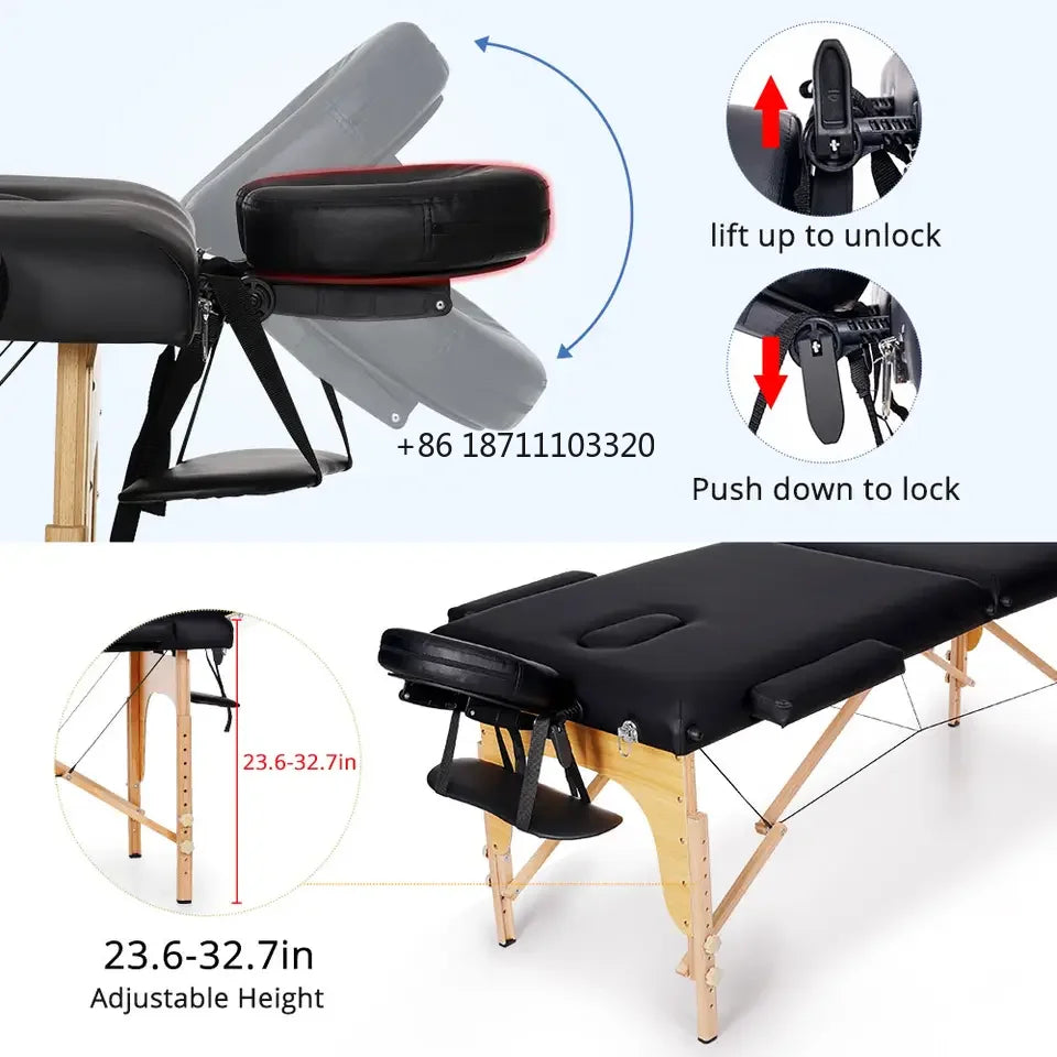 Svart Färg Massagesäng Multifunktionell Skönhetssalong Massagesäng Spasäng