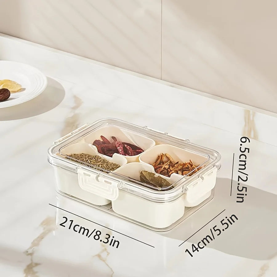 Snackschale mit 8 Fächern und Deckel – Aufbewahrung für Lebensmittel