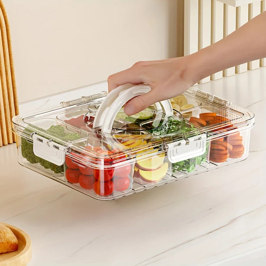Snackschale mit 8 Fächern und Deckel – Aufbewahrung für Lebensmittel