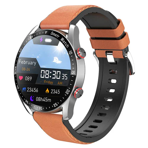 EKG+PPG Bluetooth-samtal Smartklocka Herr Laserhälsa Blodtryck