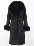 Women Natural Wool Blends Cashmere Double Breasted