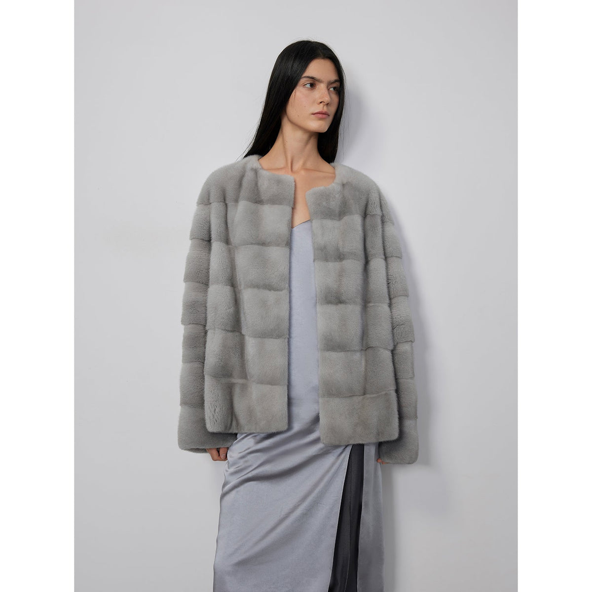 Vintage Clock Velvet Mink Fur Coat Winter