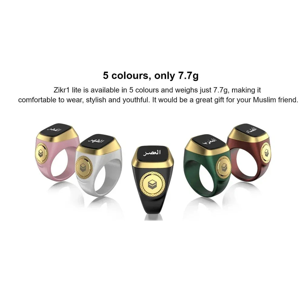 Smart Tasbih Tally Ring OLED Display Digital disk för muslimer Zikr Tasbeeh 5 Bönetidspåminnelse Vattentät ring