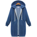 Dam Casual Mångsidig Mid Length Hooded Långärmad Hoodie Vinterjacka
