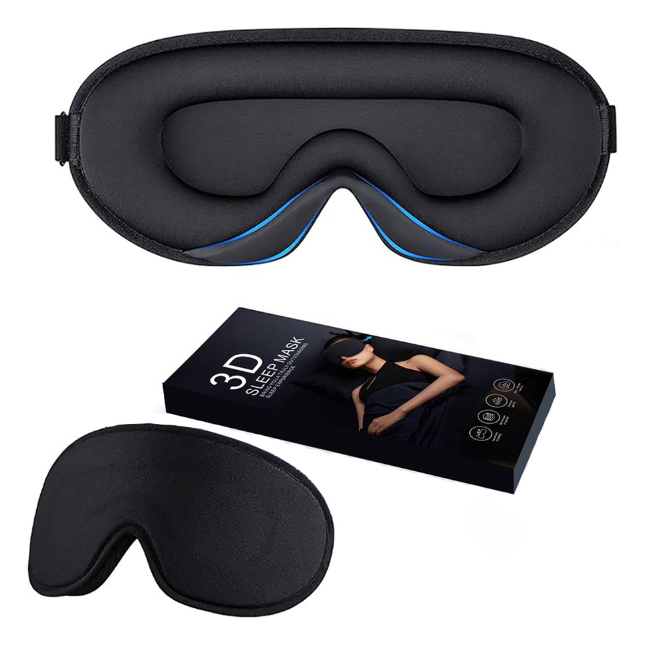 3D Sovmask – Ergonomisk Ögonmask i Memory Foam