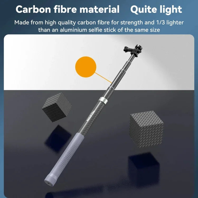 TELESIN 1.2 m Kolfiber Selfie Stick / Monopod med 1/4”-Gänga