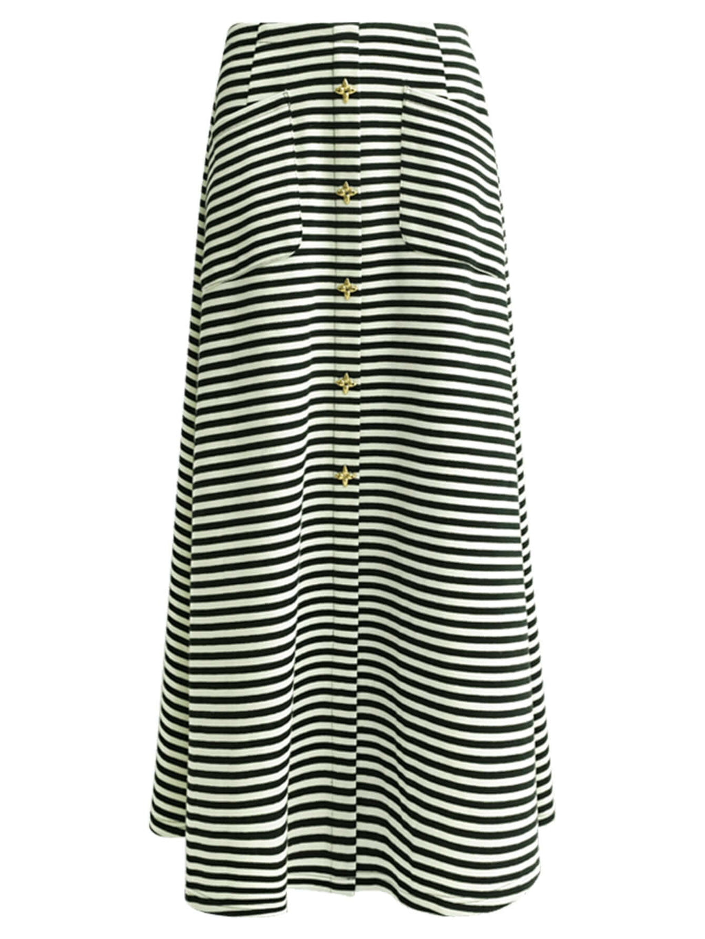 A Line Maxi Striped Skirt-3