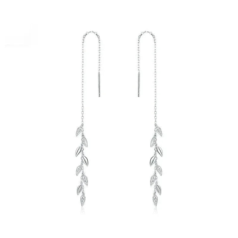 Shiny Sterling Silver S925 Earrings Fashion Women