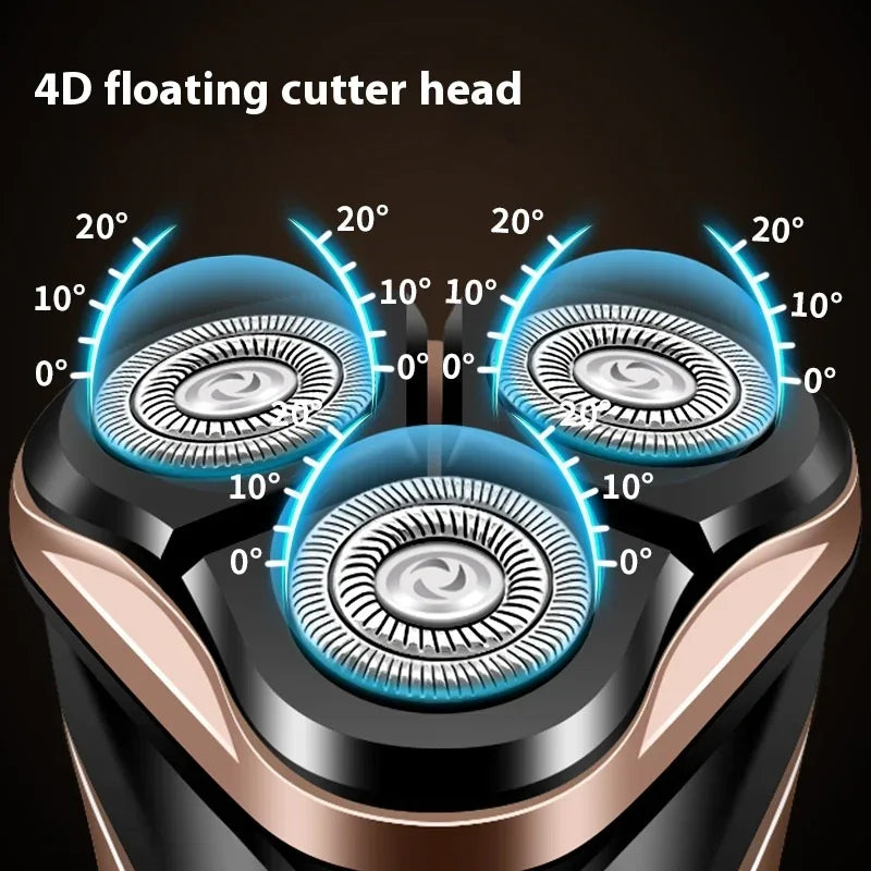Three Cutter Head Double Ring Floating Men's Shaver