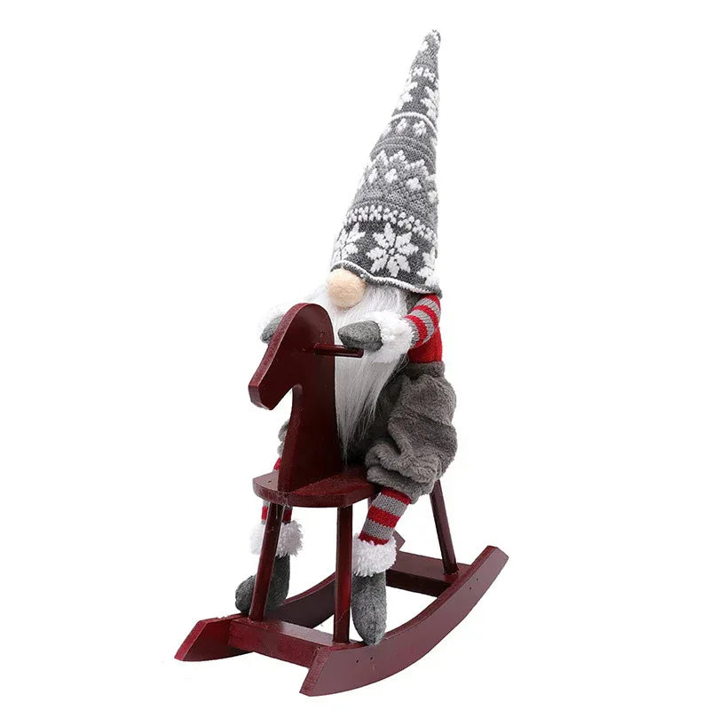 Riding Faceless Christmas Doll Decorations Ornaments