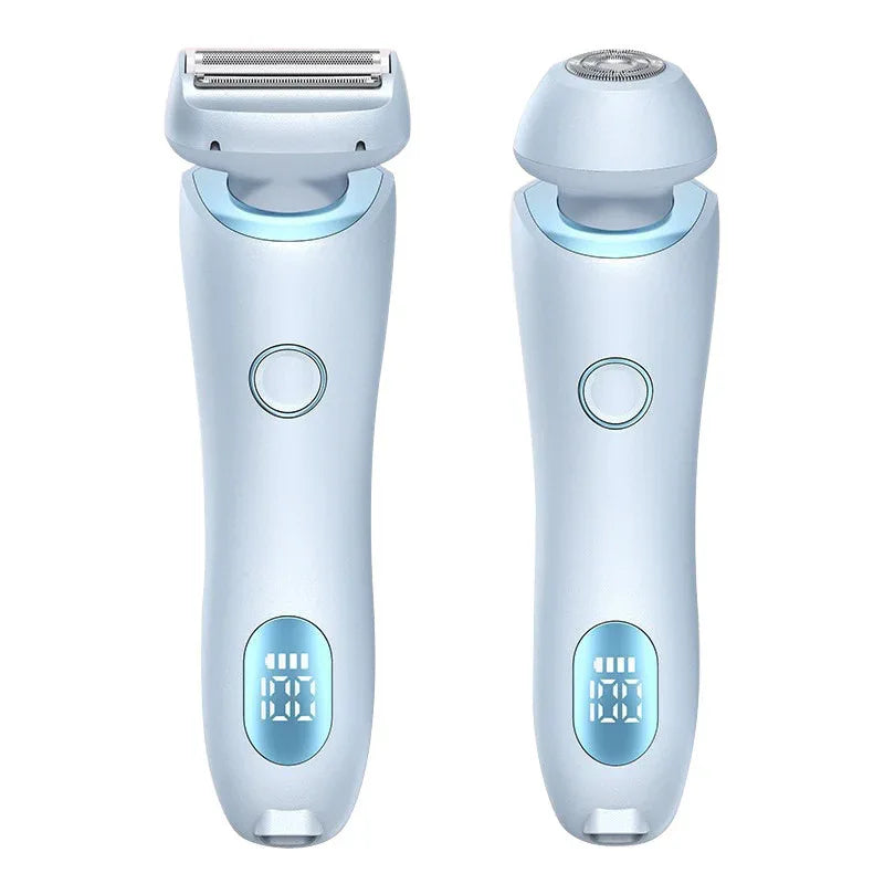 USB Rechargeable Trimmer With Two Removable Trimmer Heads Women's Body Leg Armpit Pubic Hair Intimate Razor Shaver For Hair Removal