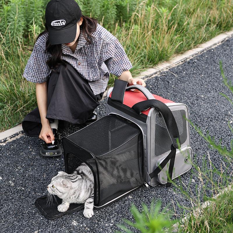 Expandable Breathable Comfortable Dog Cat Pet Backpack