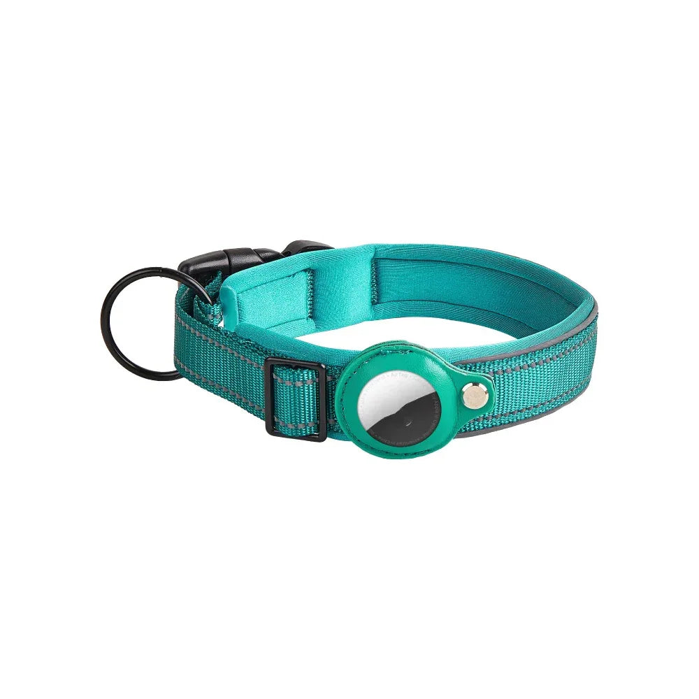 Airtag Leather Case Nylon Dog Cat Pet Anti-Lost Location Tracker Collar