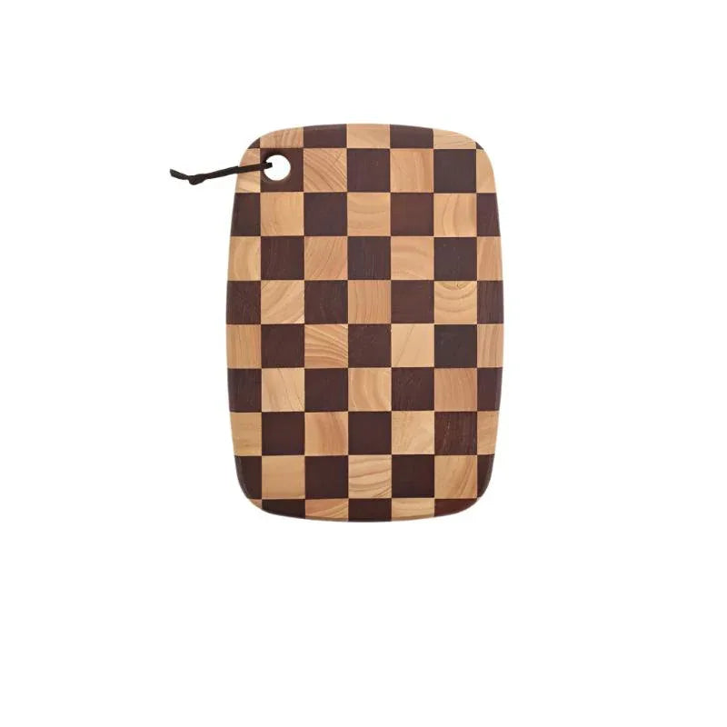 Acacia Wood Cutting Board With Grid Pattern