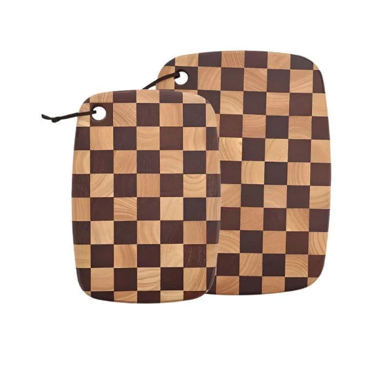 Acacia Wood Cutting Board With Grid Pattern
