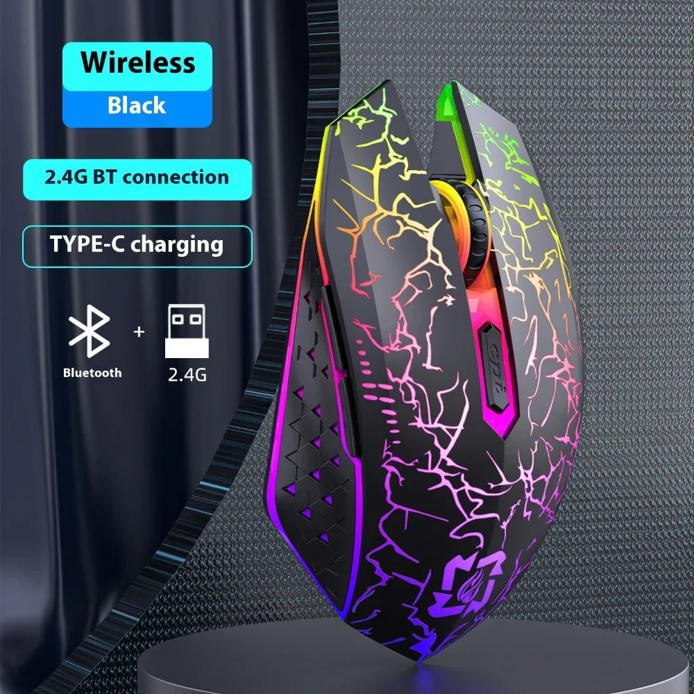 Bluetooth Dual-Mode 24G Rechargeable Luminous Gaming Mouse