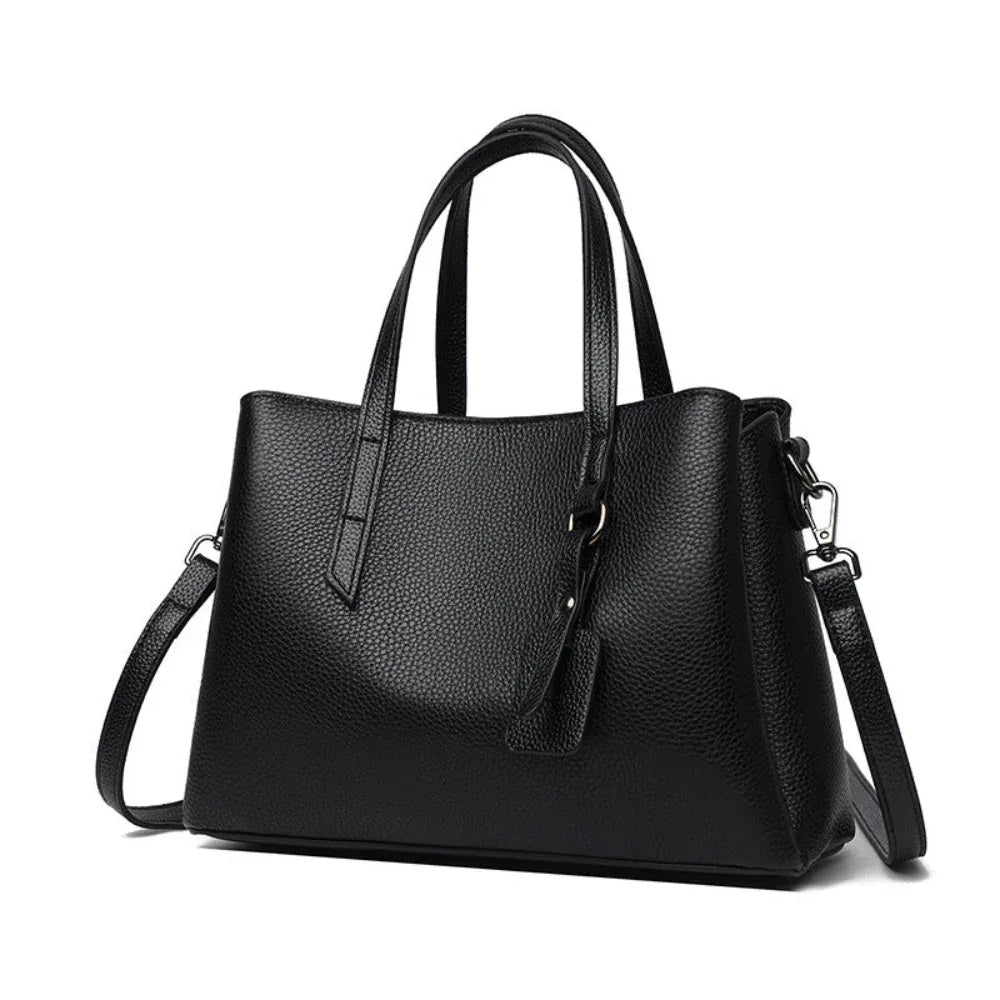 Cowhide Leather Women's Bag Large Capacity Handbag With Shoulder Strap