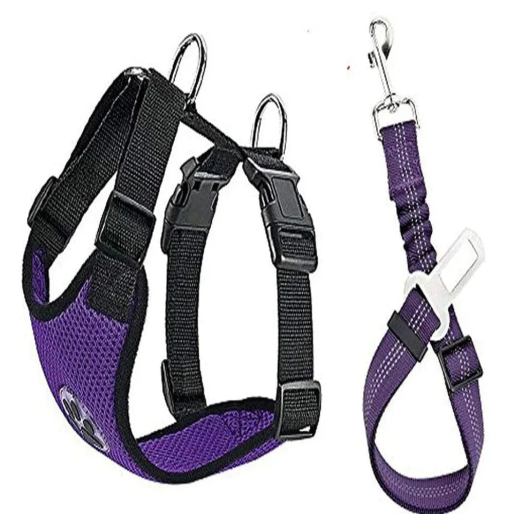 Adjustable Nylon Dog Pet Harness With Removable Rope Leash