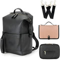 Mummy PU Leather Waterproof Diaper Bag Large Capacity Backpack