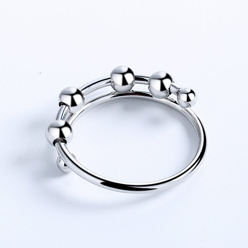 Antistressring – Elegant Fidgetring med Roterande Pärlor