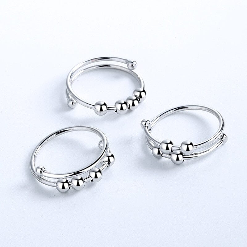 Antistressring – Elegant Fidgetring med Roterande Pärlor