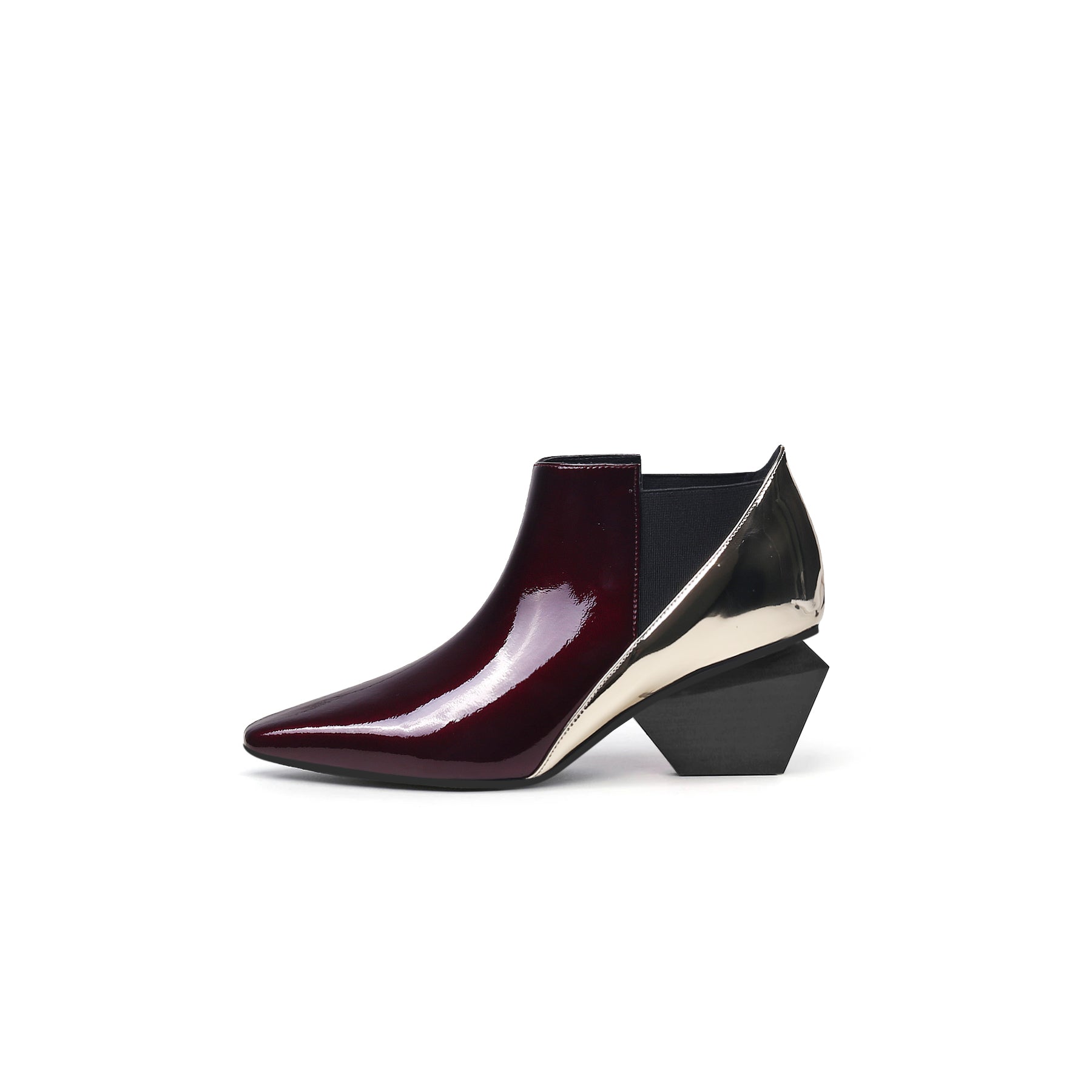 Artistic Patchwork Geometric Ankle Boots-6