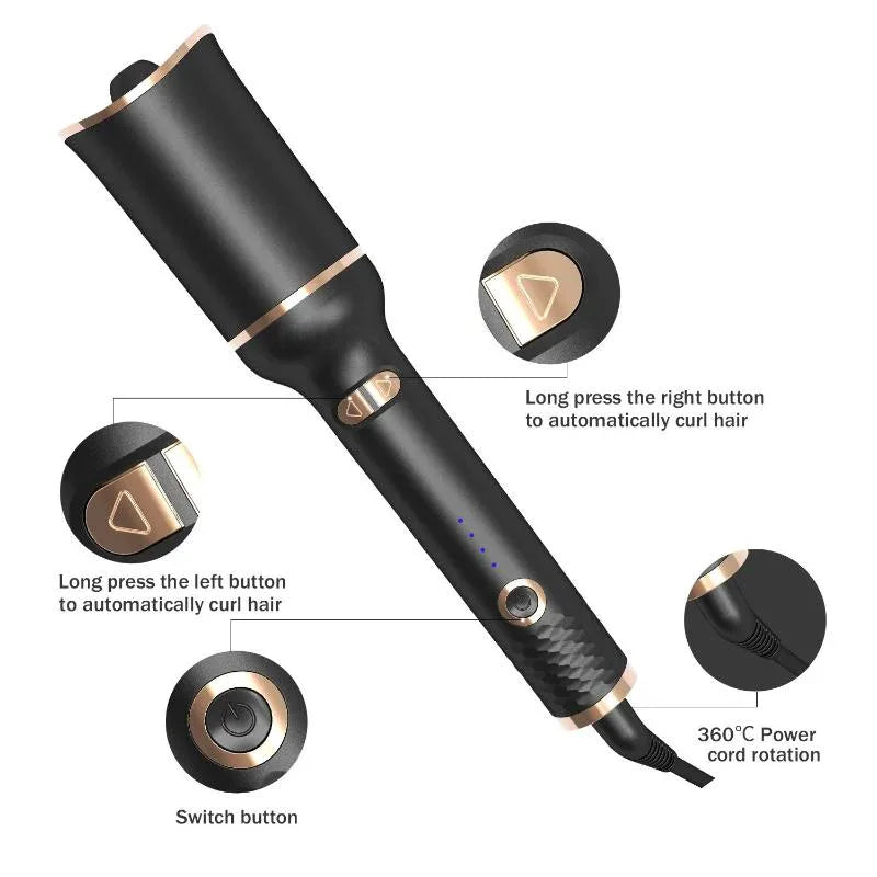 Automatic Black Spiral Electric Negative Ion Curling Iron